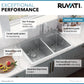 Ruvati Modena 33" x 22" Stainless Steel 60/50 Double Bowl Drop-in Topmount Kitchen Sink