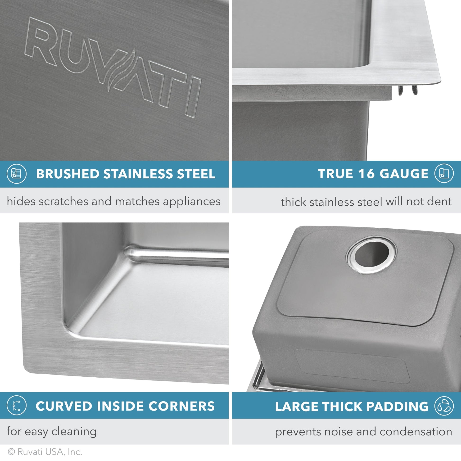 Ruvati Modena 33" x 22" Stainless Steel 70/30 Double Bowl Drop-in Topmount Kitchen Sink