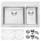 Ruvati Modena 33" x 22" Stainless Steel 70/30 Double Bowl Drop-in Topmount Kitchen Sink