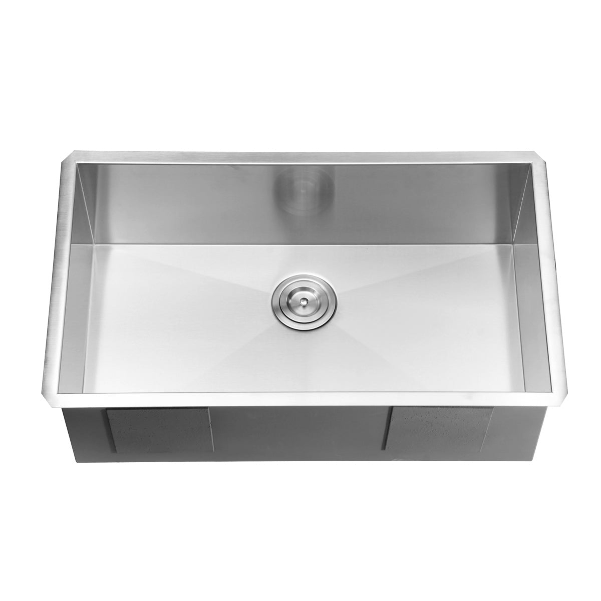 Ruvati Nesta 32” x 19" Undermount Stainless Steel Single Bowl Zero Radius Kitchen Sink With Basket Strainer, Bottom Rinse Grid and Drain Assembly