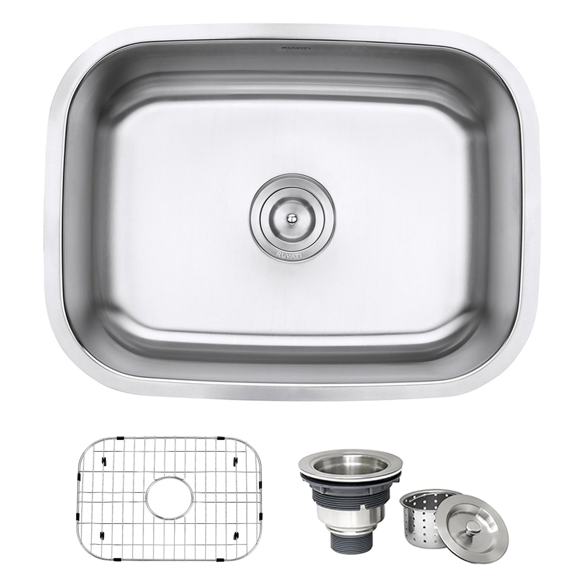 Ruvati Parmi 23" x 18" Stainless Steel Single Bowl Undermount Bar Sink