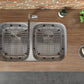 Ruvati Parmi 29" x 19" Stainless Steel Double Bowl Undermount Kitchen Sink