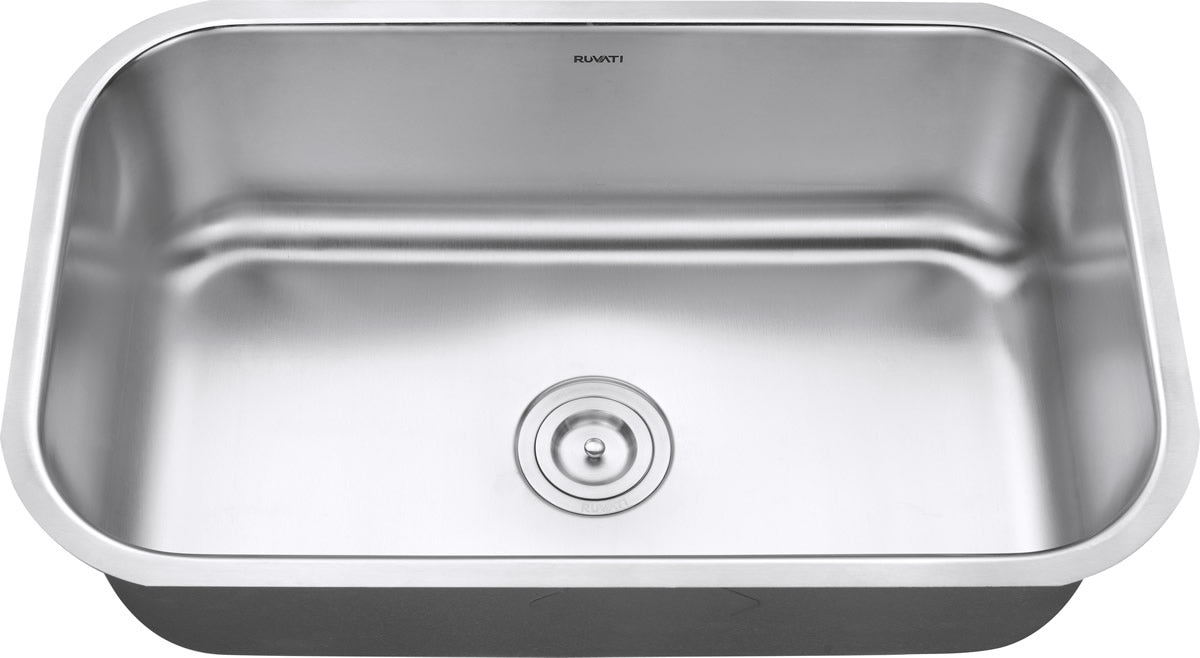 Ruvati Parmi 30" x 18" Stainless Steel Single Bowl Undermount Kitchen Sink