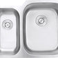 Ruvati Parmi 30" x 21" Stainless Steel 40/60 Double Bowl Undermount Kitchen Sink