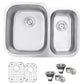 Ruvati Parmi 30" x 21" Stainless Steel 60/40 Double Bowl Undermount Kitchen Sink