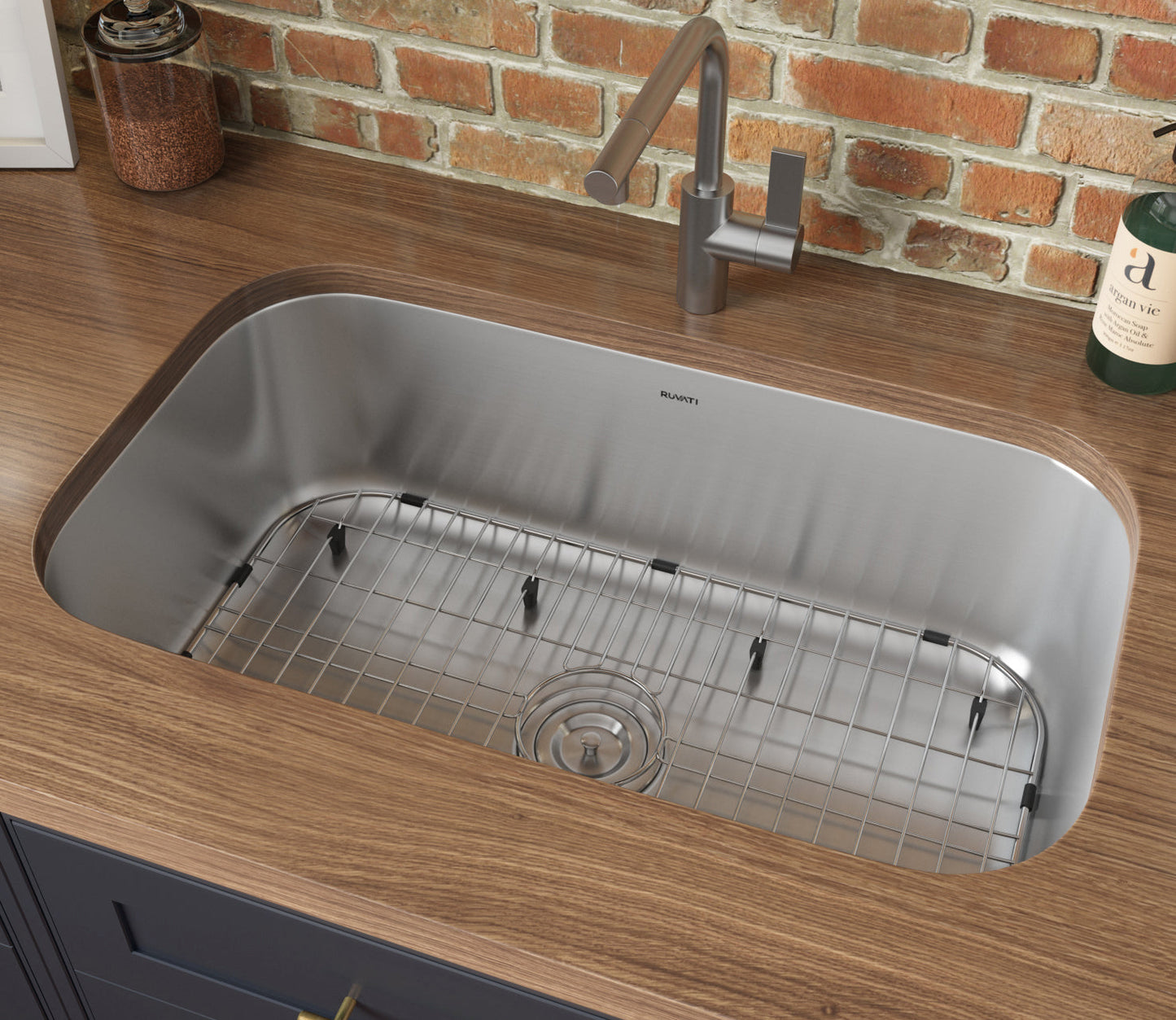 Ruvati Parmi 31" x 18" Stainless Steel Single Bowl Undermount Kitchen Sink