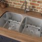 Ruvati Parmi 32" x 18" Stainless Steel Double Bowl Undermount Kitchen Sink