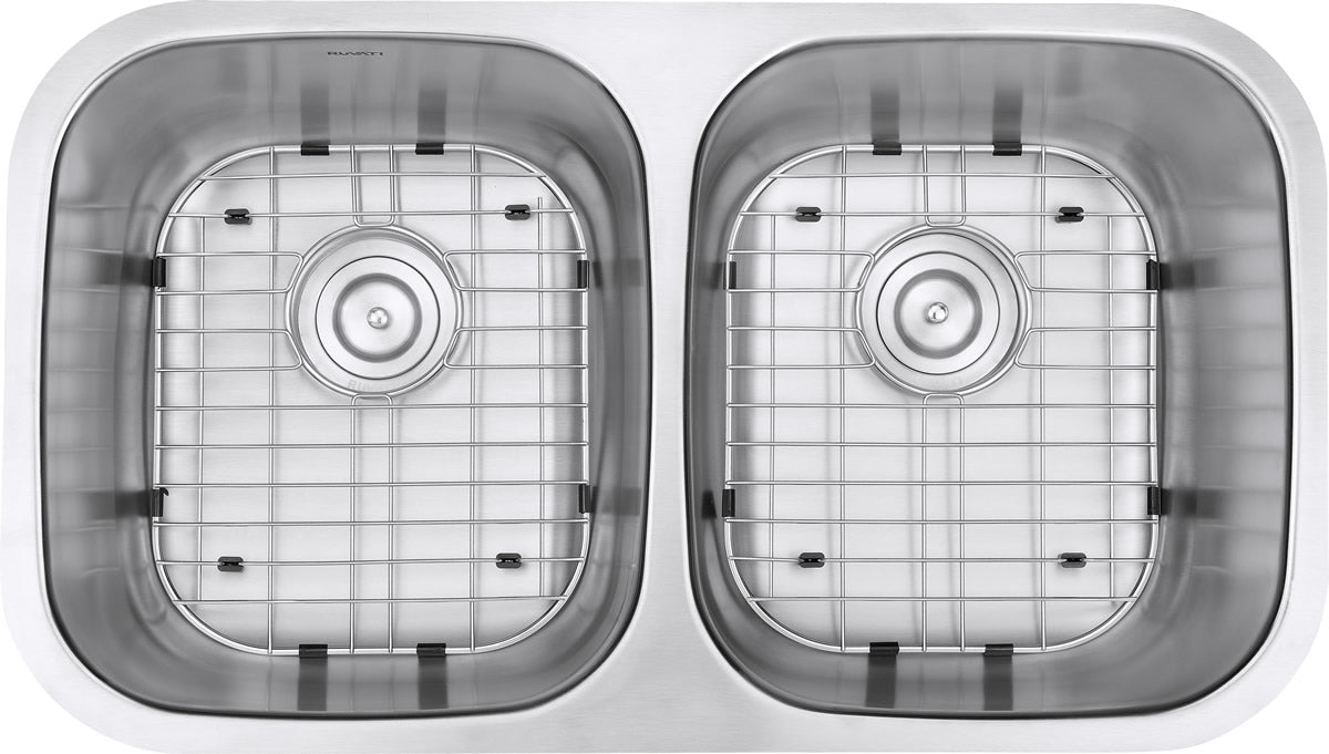 Ruvati Parmi 32" x 18" Stainless Steel Double Bowl Undermount Kitchen Sink