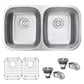 Ruvati Parmi 32" x 18" Stainless Steel Double Bowl Undermount Kitchen Sink