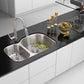 Ruvati Parmi 32" x 21" Stainless Steel 40/60 Double Bowl Undermount Kitchen Sink