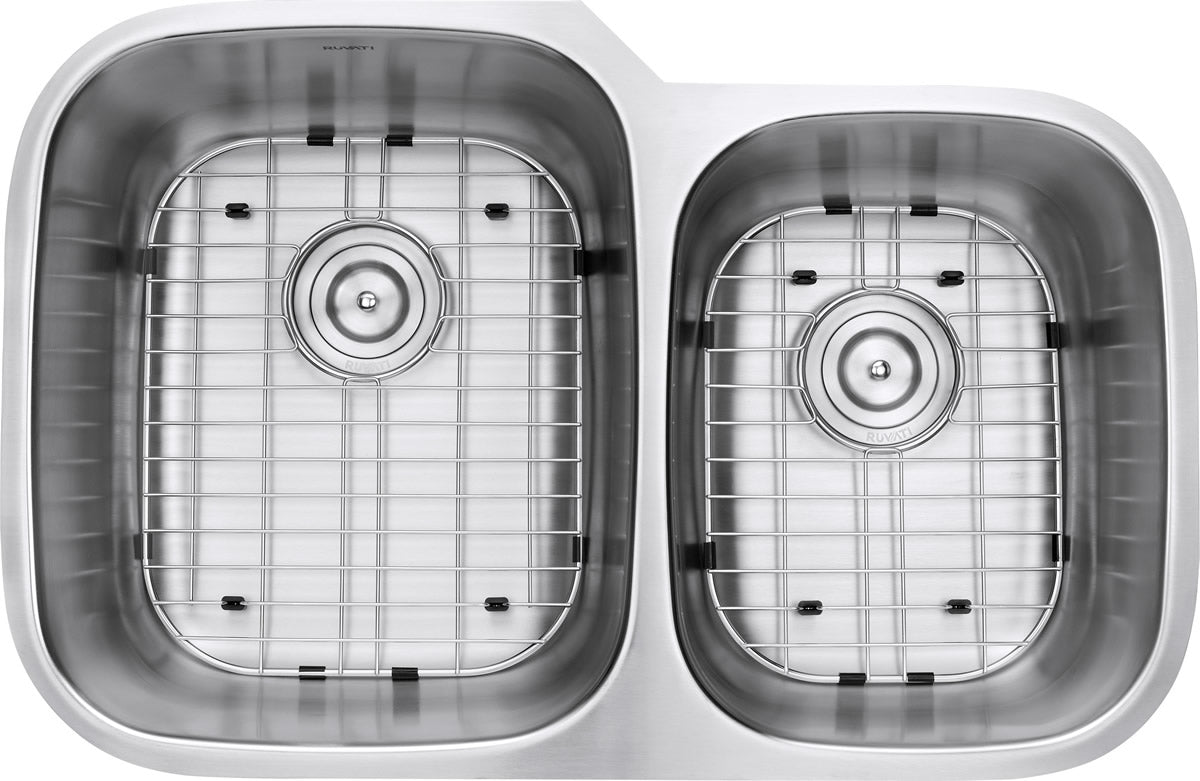 Ruvati Parmi 32" x 21" Stainless Steel 60/30 Double Bowl Undermount Kitchen Sink