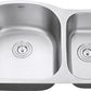 Ruvati Parmi 32" x 21" Stainless Steel 60/50 Double Bowl Undermount Kitchen Sink