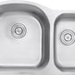 Ruvati Parmi 32" x 21" Stainless Steel 60/50 Double Bowl Undermount Kitchen Sink