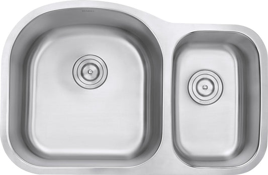 Ruvati Parmi 32" x 21" Stainless Steel 60/50 Double Bowl Undermount Kitchen Sink