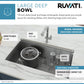 Ruvati Roma Pro 32” x 19" Undermount Stainless Steel Tight Radius Single Bowl Workstation Kitchen Sink With Bottom Rinse Grid and Drain Assembly