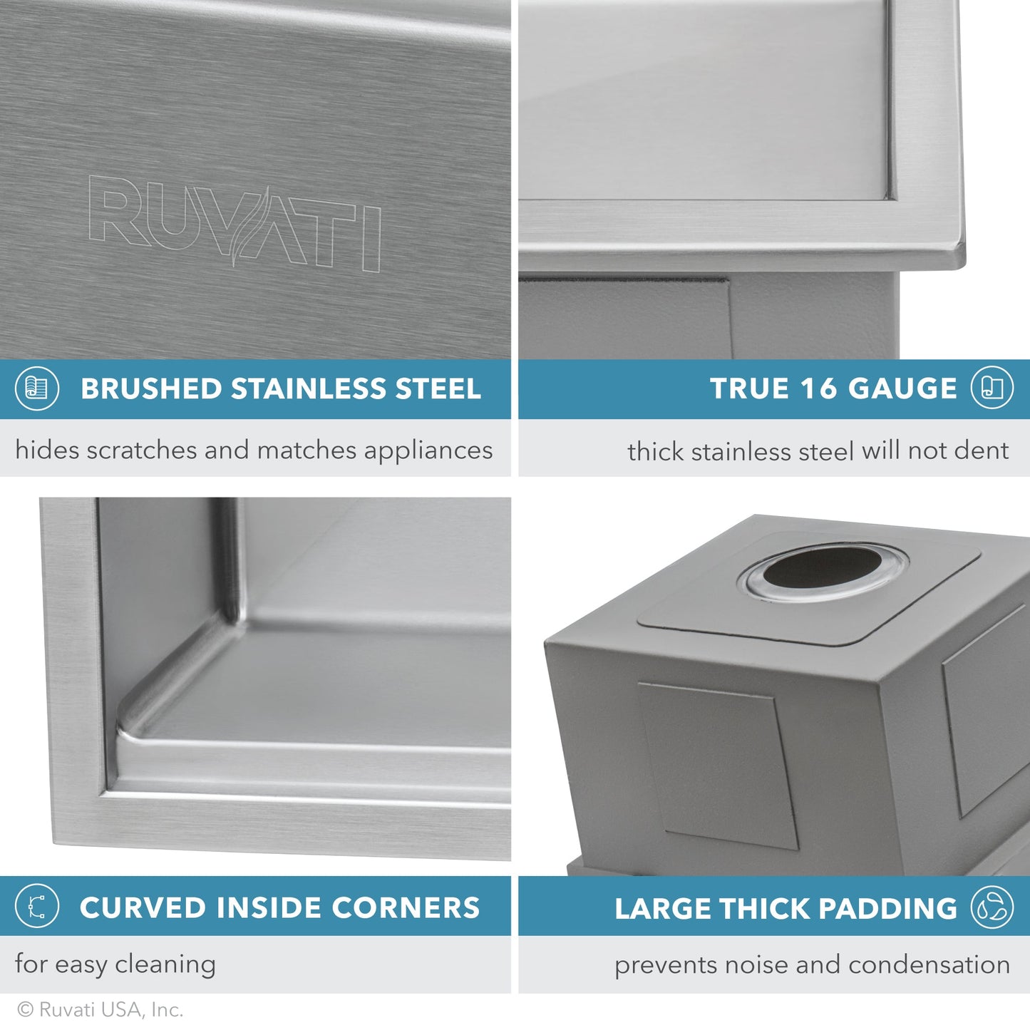 Ruvati Siena 33” x 22" Drop-In Stainless Steel Tight Radius 60/40 Double Bowl Workstation Kitchen Sink With Wooden Chopping Board, Drain Cover, Bottom Rinse Grid and Drain Assembly