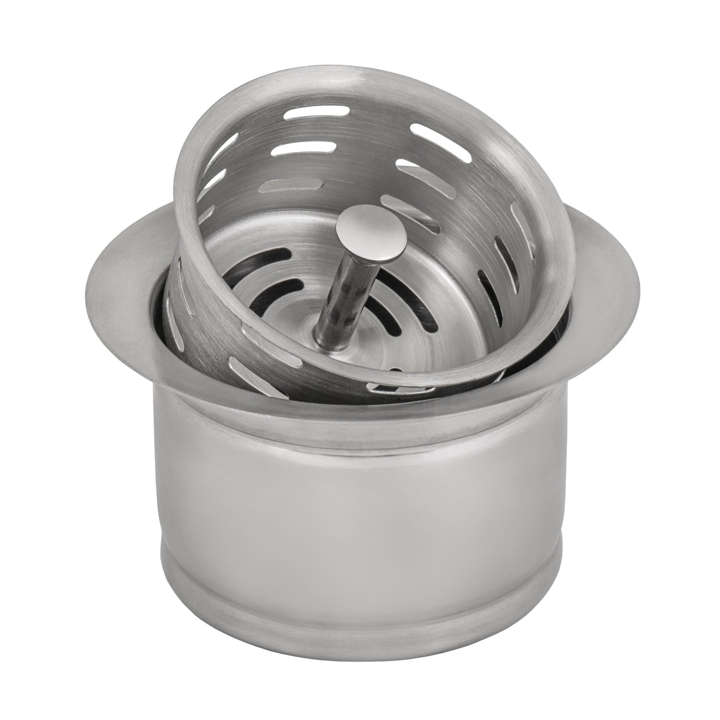 Ruvati Stainless Steel Extended Garbage Disposal Flange with Deep Basket Strainer for Kitchen Sinks