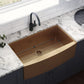 Ruvati Terraza 30" Matte Bronze Apron-Front Stainless Steel Farmhouse Kitchen Sink