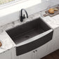 Ruvati Terraza 30" Matte Gunmetal Black Apron-Front Stainless Steel Farmhouse Kitchen Sink