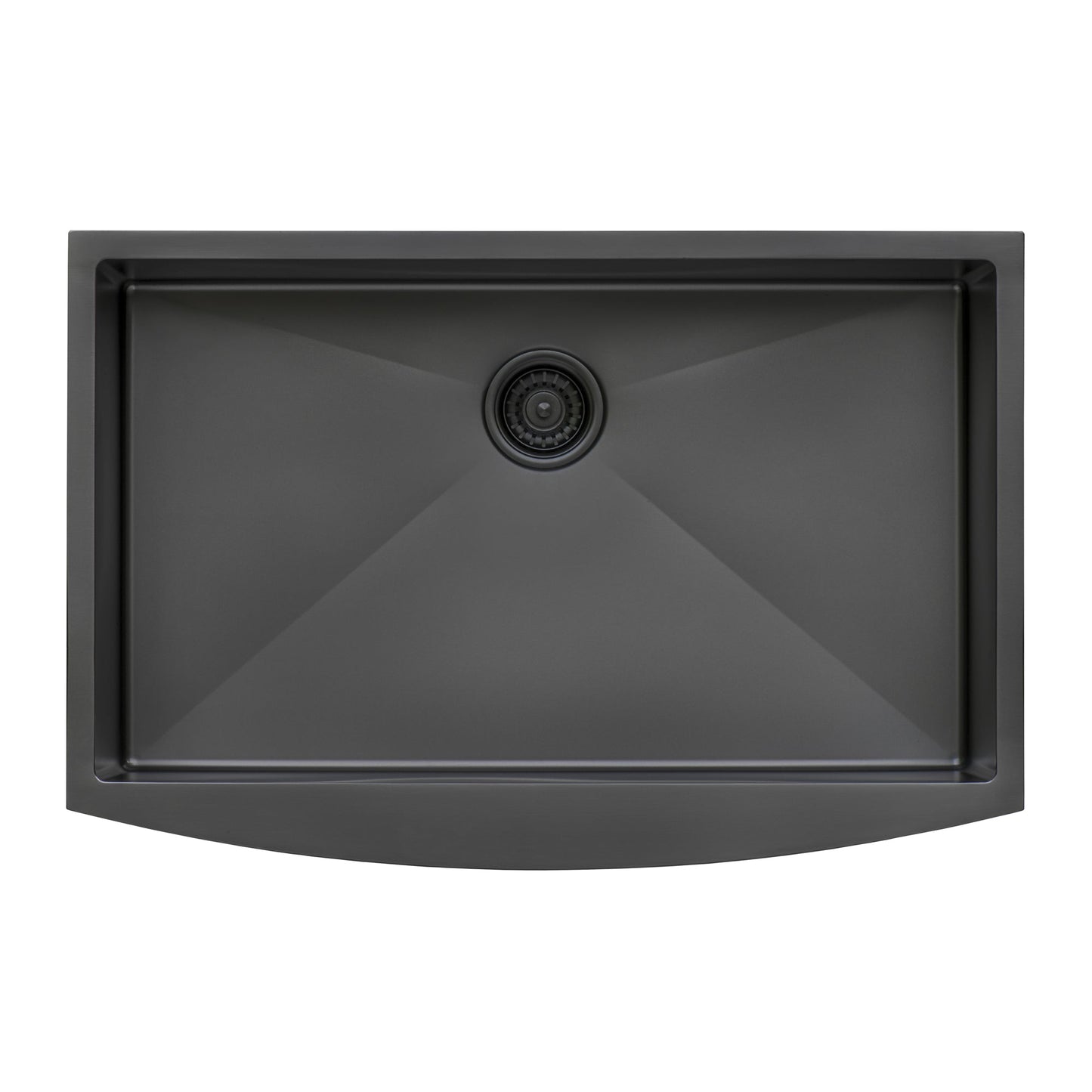 Ruvati Terraza 30" Matte Gunmetal Black Apron-Front Stainless Steel Farmhouse Kitchen Sink