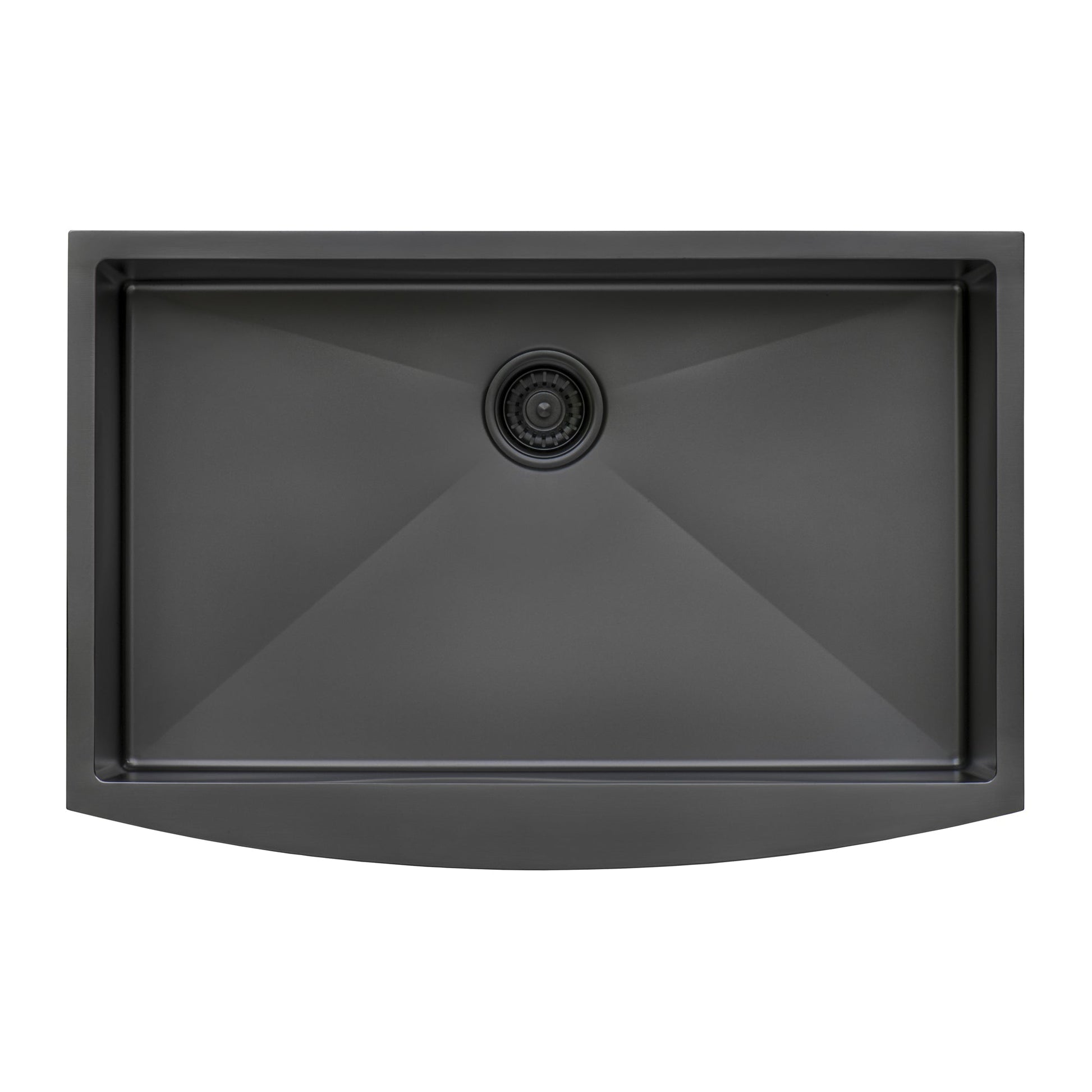 Ruvati Terraza 30" Matte Gunmetal Black Apron-Front Stainless Steel Farmhouse Kitchen Sink