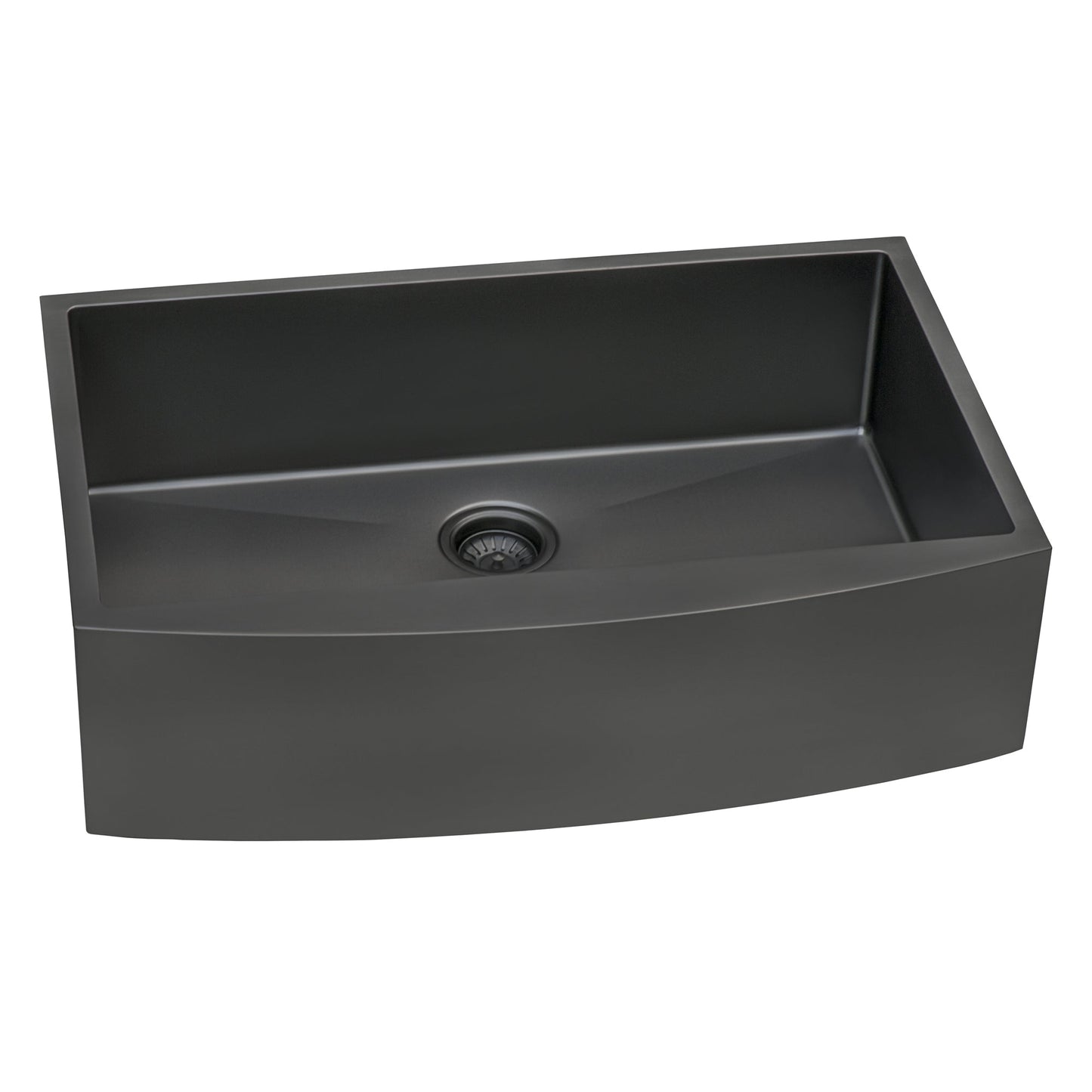 Ruvati Terraza 30" Matte Gunmetal Black Apron-Front Stainless Steel Farmhouse Kitchen Sink