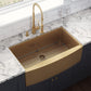 Ruvati Terraza 33" Matte Gold Apron-Front Stainless Steel Farmhouse Kitchen Sink