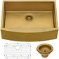 Ruvati Terraza 33" Matte Gold Apron-Front Stainless Steel Farmhouse Kitchen Sink