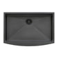 Ruvati Terraza 33" Matte Gunmetal Black Apron-Front Stainless Steel Farmhouse Kitchen Sink