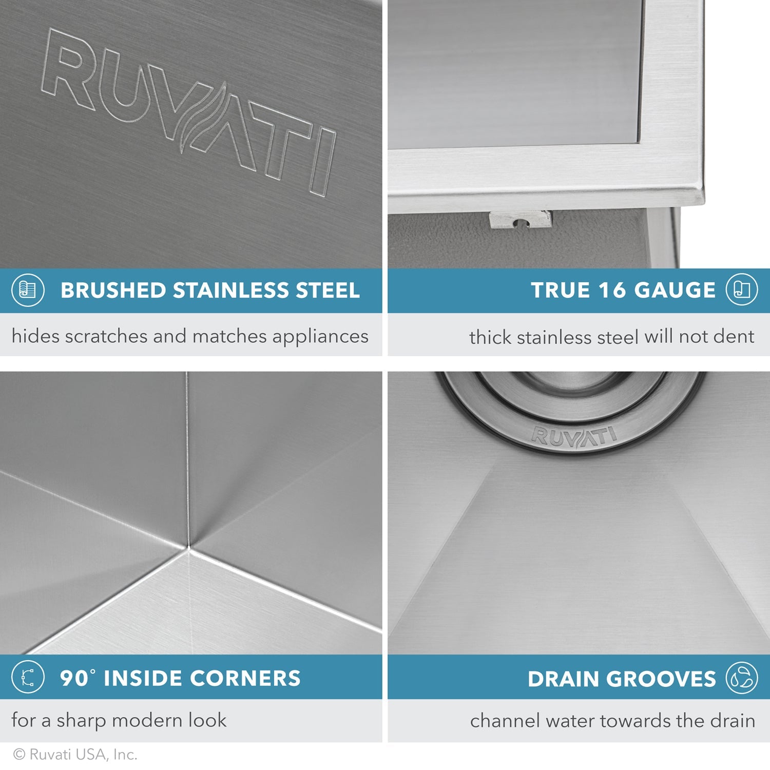 Ruvati Tirana 15” x 15" Drop-In Topmount Stainless Steel Single Bowl Bar Prep Kitchen Sink With Basket Strainer, Bottom Rinse Grid and Drain Assembly