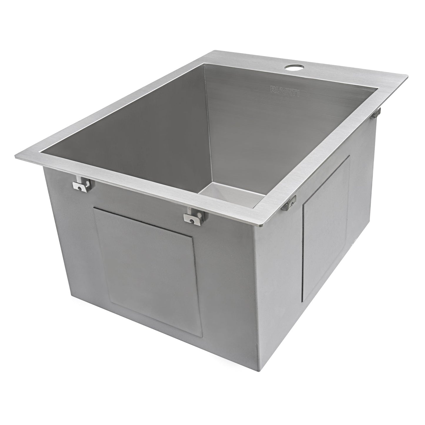 Ruvati Tirana 15” x 20" Drop-In Topmount Stainless Steel Single Bowl Bar Prep Kitchen Sink With Basket Strainer, Bottom Rinse Grid and Drain Assembly