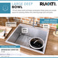 Ruvati Tirana 25” x 22" Drop-In Topmount Stainless Steel Single Bowl Kitchen Sink With Basket Strainer, Bottom Rinse Grid and Drain Assembly