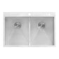 Ruvati Tirana 33” x 22" Drop-In Topmount Stainless Steel Low Divide Zero Radius 50/50 Double Bowl Kitchen Sink With 2 Faucet Holes, Basket Strainer, Bottom Rinse Grid and Drain Assembly