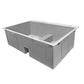 Ruvati Tirana 33” x 22" Drop-In Topmount Stainless Steel Low Divide Zero Radius 60/40 Double Bowl Kitchen Sink With 2 Faucet Holes, Basket Strainer, Bottom Rinse Grid and Drain Assembly