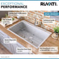 Ruvati Tirana Pro 30” x 22" Drop-In Topmount Stainless Steel Tight Radius Single Bowl Kitchen Sink With 2 Faucet Holes, Basket Strainer, Bottom Rinse Grid and Drain Assembly