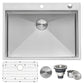 Ruvati Tirana Pro 30” x 22" Drop-In Topmount Stainless Steel Tight Radius Single Bowl Kitchen Sink With 2 Faucet Holes, Basket Strainer, Bottom Rinse Grid and Drain Assembly