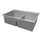 Ruvati Tirana Pro 33” x 22" Drop-In Topmount Stainless Steel Tight Radius 50/50 Double Bowl Kitchen Sink With 2 Faucet Holes, Basket Strainer, Bottom Rinse Grid and Drain Assembly