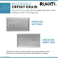 Ruvati Tribeca 27” x 19" Undermount Stainless Steel Single Bowl Slope Bottom Offset Drain Kitchen Sink With Basket Strainer, Bottom Rinse Grid and Drain Assembly