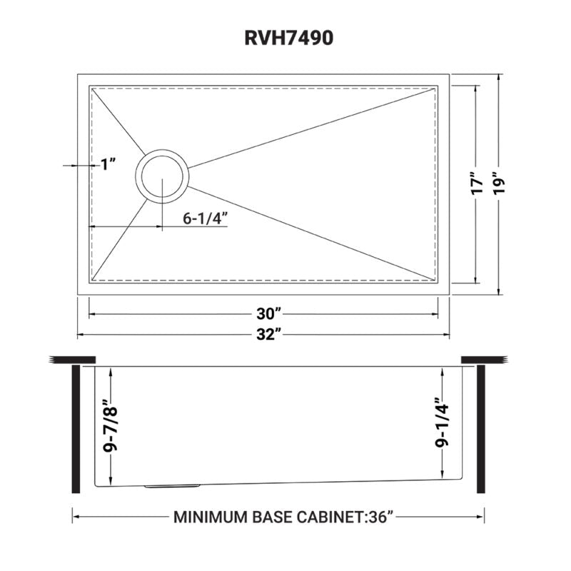 Ruvati Tribeca 32” x 19" Undermount Stainless Steel Single Bowl Slope Bottom Offset Drain Kitchen Sink With Basket Strainer, Bottom Rinse Grid and Drain Assembly