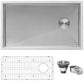 Ruvati Tribeca 36” x 19" Undermount Stainless Steel Single Bowl Slope Bottom Offset Drain Kitchen Sink With Basket Strainer, Bottom Rinse Grid and Drain Assembly