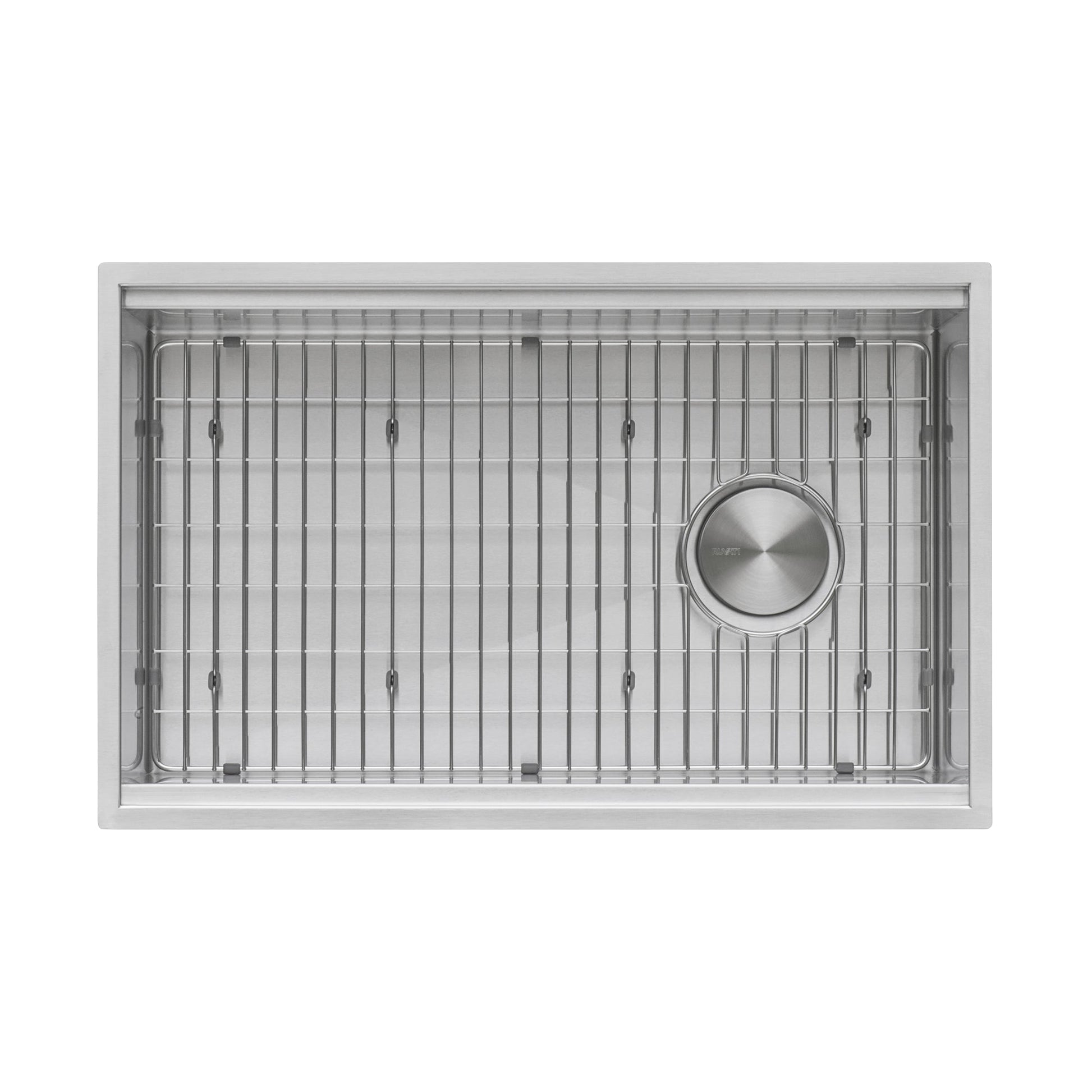 Ruvati Veniso 30” x 19" Undermount Stainless Steel Single Bowl Slope Bottom Offset Drain Workstation Sink With Bottom Rinse Grid and Drain Assembly