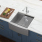 Ruvati Verona 24" Stainless Steel Single Bowl Apron-Front Workstation Farmhouse Kitchen Sink