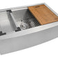 Ruvati Verona 27" Stainless Steel Single Bowl Apron-Front Workstation Farmhouse Kitchen Sink