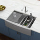 Ruvati Verona 33" Stainless Steel Double Bowl 60/40 Low Divide Apron-Front Workstation Farmhouse Kitchen Sink