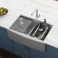 Ruvati Verona 36" Stainless Steel Double Bowl 50/50 Low Divide Apron-Front Workstation Farmhouse Kitchen Sink