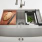 Ruvati Verona 36" Stainless Steel Single Bowl Apron-Front Workstation Farmhouse Kitchen Sink