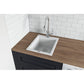 Ruvati epiGranite 16” x 20” Arctic White Drop-in Granite Composite Single Bowl Kitchen Sink With Basket Strainer and Drain Assembly