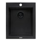 Ruvati epiGranite 16” x 20” Midnight Black Drop-in Granite Composite Single Bowl Kitchen Sink With Basket Strainer and Drain Assembly