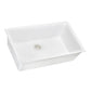 Ruvati epiGranite 30” x 18” Arctic White Undermount Granite Single Bowl Kitchen Sink With Basket Strainer, Bottom Rinse Grid and Drain Assembly