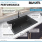 Ruvati epiGranite 30” x 20” Midnight Black Drop-in Granite Composite Single Bowl Kitchen Sink With Basket Strainer, Bottom Rinse Grid and Drain Assembly